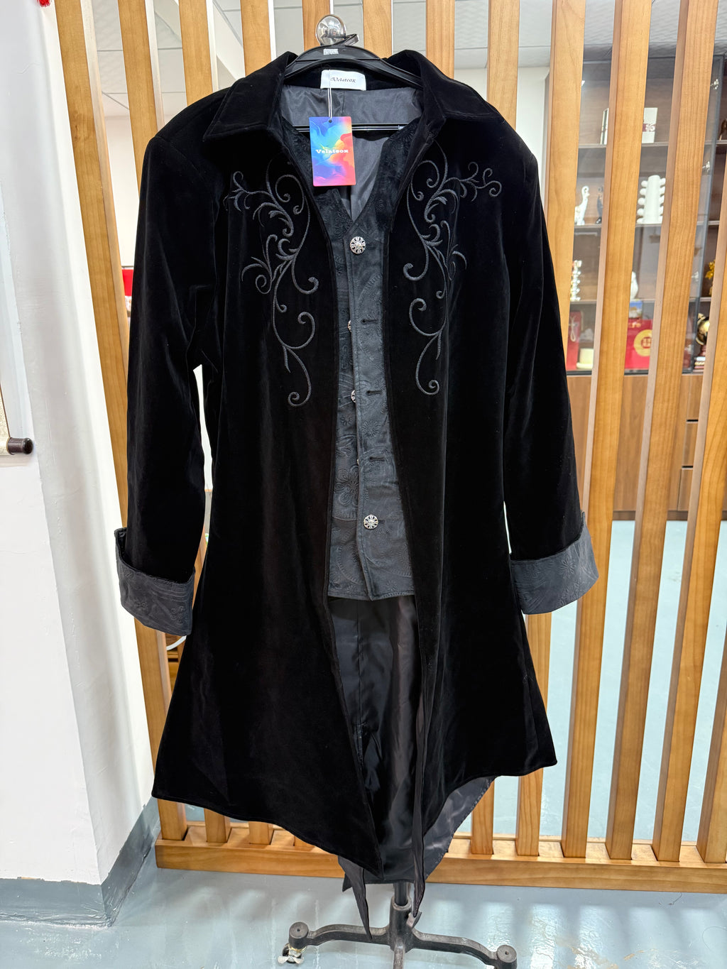 Velateox Mens Steampunk Tailcoat Jacket Gothic Medieval Victorian Frock Coat