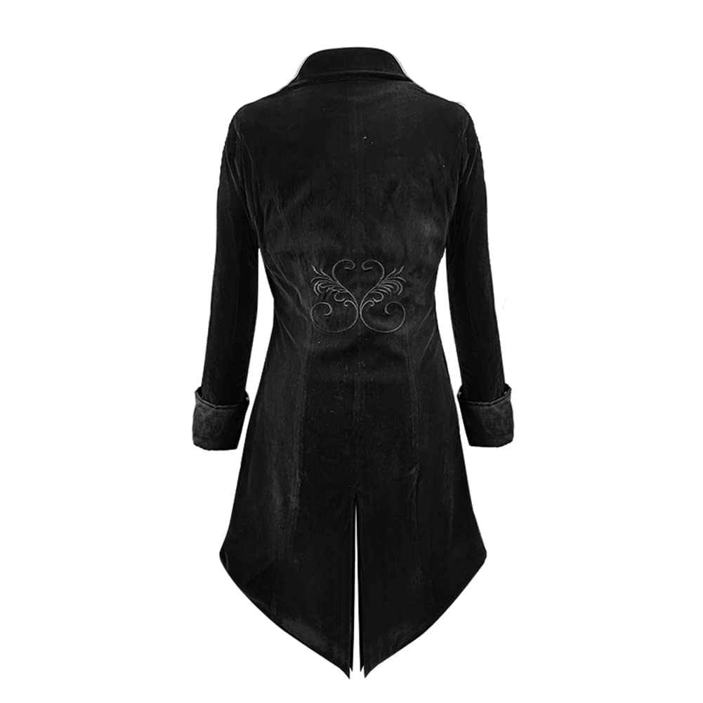 Velateox Mens Steampunk Tailcoat Jacket Gothic Medieval Victorian Frock Coat